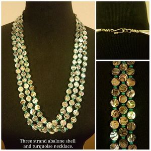 Abalone shell and turquoise necklace
